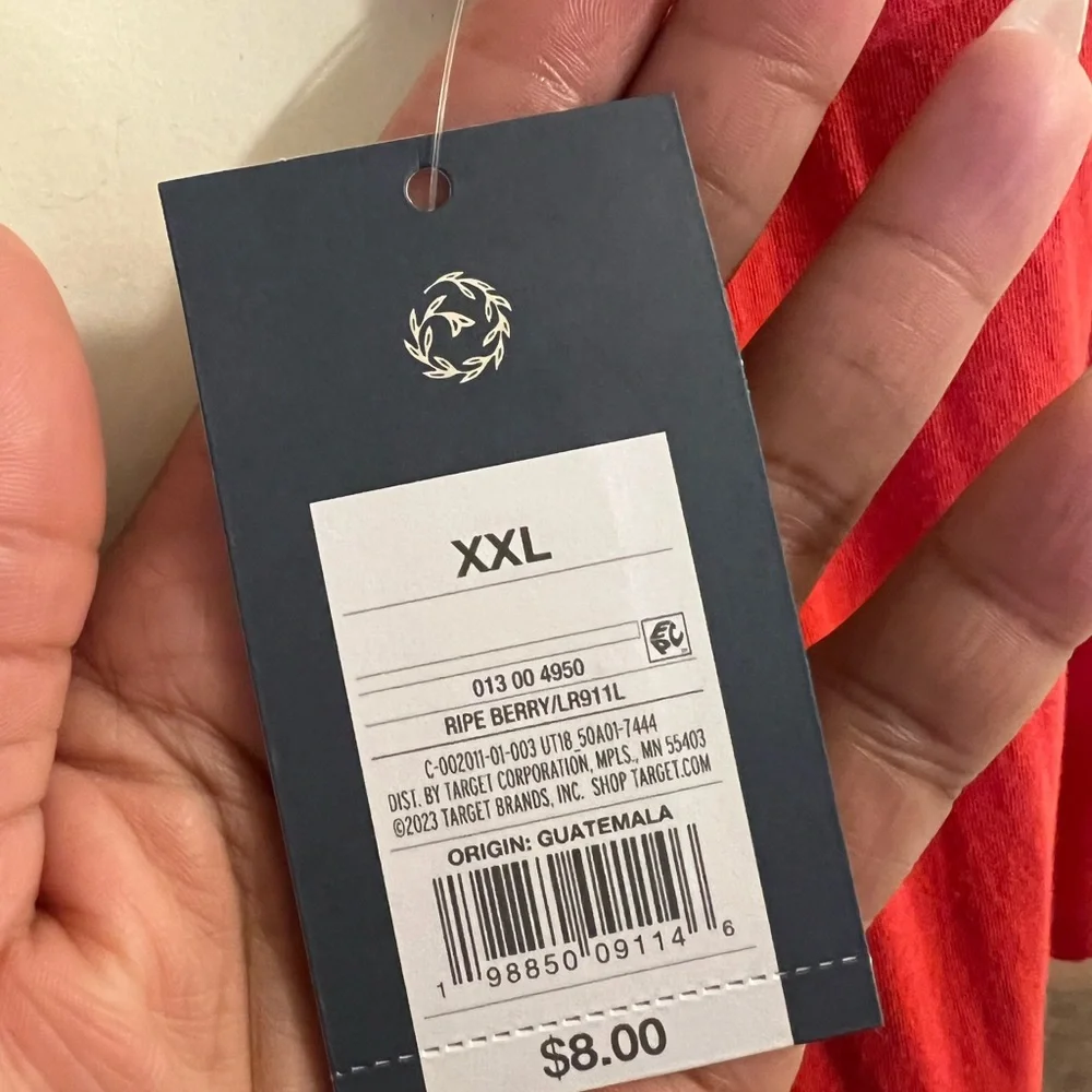 Women's Red V-Neck Top - Picture 4 of 4